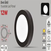 SİYAH KASA 12W S.Ü. YUVARLAK PANEL G.IŞIĞI 1